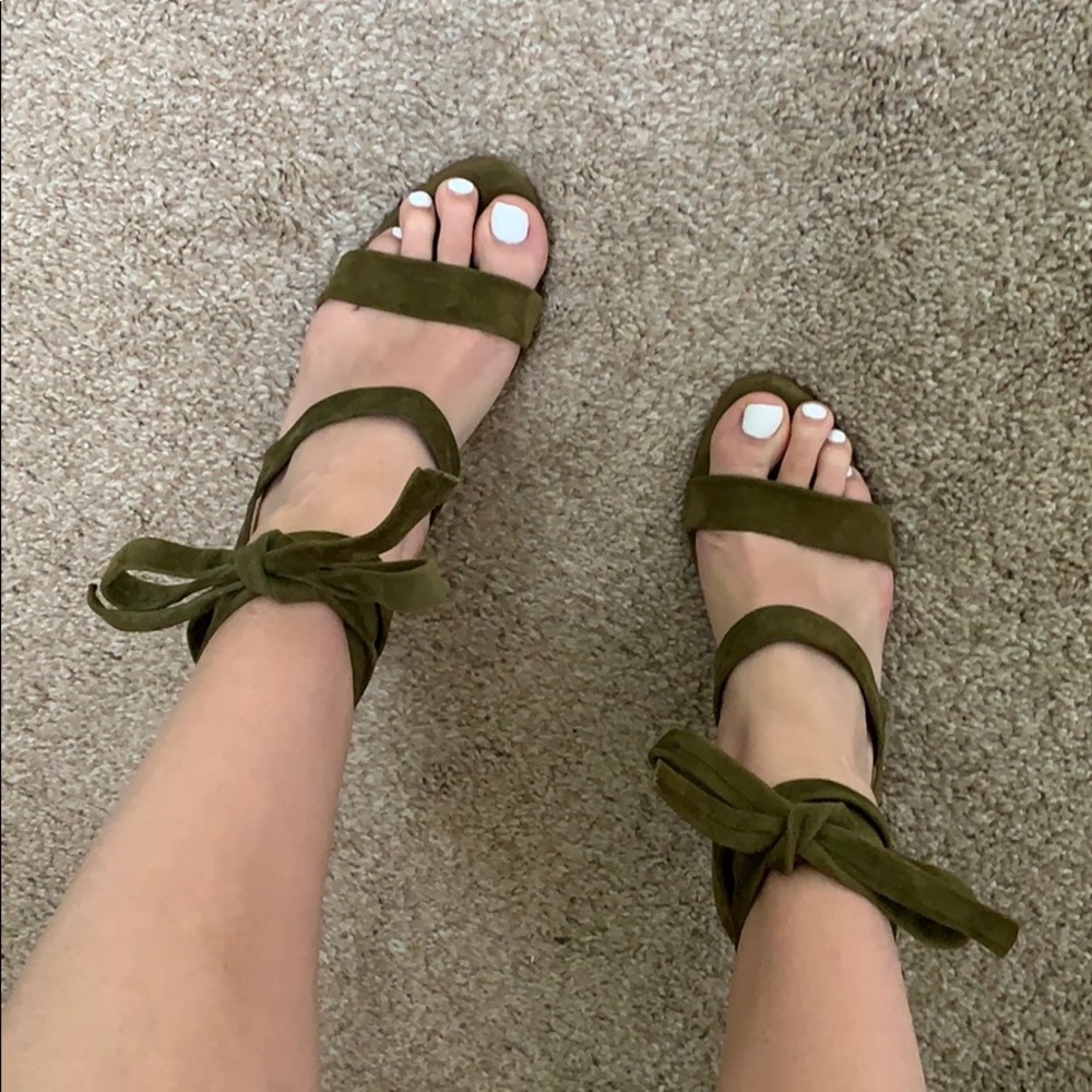 Tibi green heels